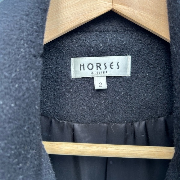 Horses Atelier Oversized black “The Winter” wool Coat, size “2” - Picture 10 of 15